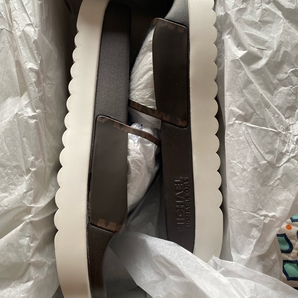 Michael Kors Tyra PVC and logo slide sandal